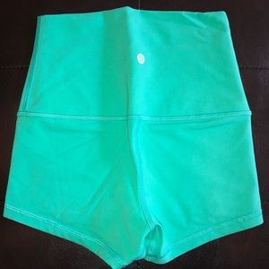 Teal Lululemon spandex shorts